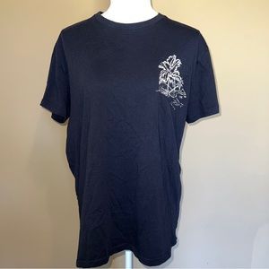 Voyage Craft Flow Pocket T-Shirt Size L Floral Tee Mens Black Tropical